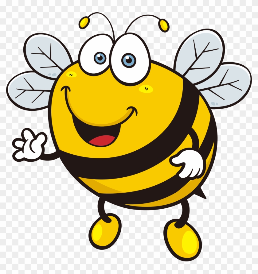 Bee Cartoon Royalty-free Illustration - Cartoon Bee Grapes #1109863