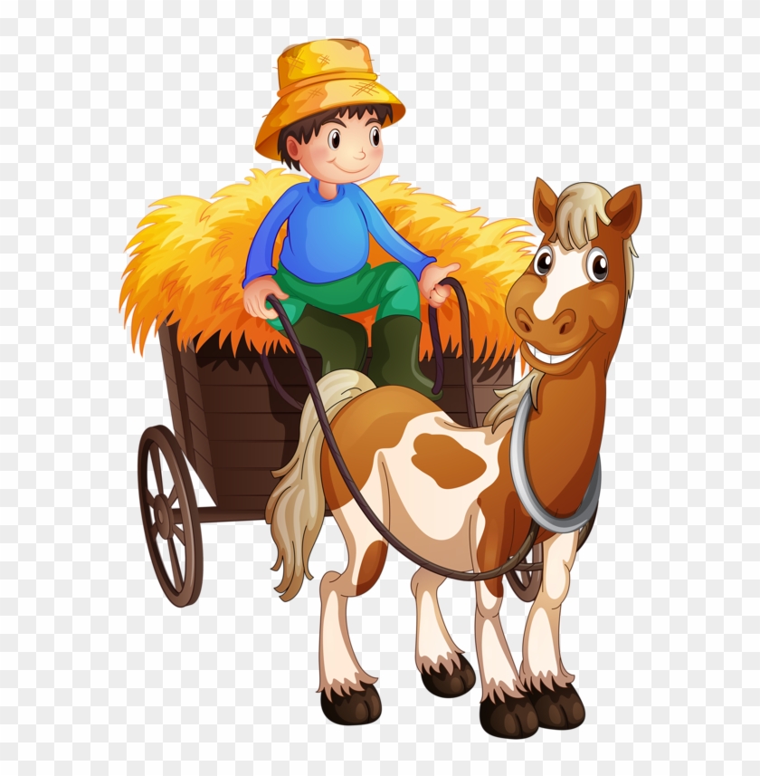 Horse Carriage Cart Clip Art - World Of Horses Coloring Book #1110026