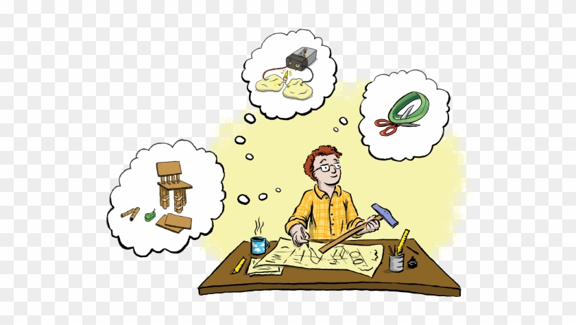 Illustration Of Boy Infront Of Workshop Table With - Building #1110745