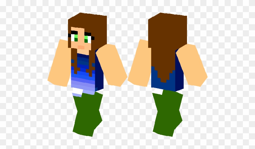 Brown Haired Ombre Blue Shirt And Green Pants Summer - Fictional Character #1110912