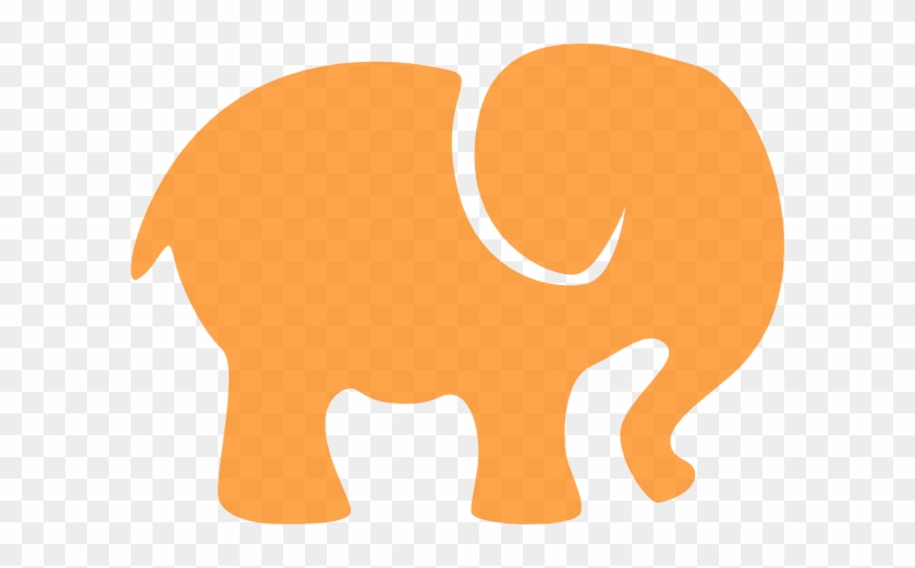 Orange White Elephant Clip Art At Clker Com Vector - Elephant Silhouette Clip Art #1111055