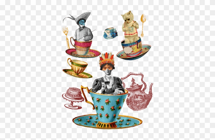 Victorian High Tea Clipart 6 By Michael - Fab Funky Canvas Art Prints - Stack Of Three Vintage #1112896