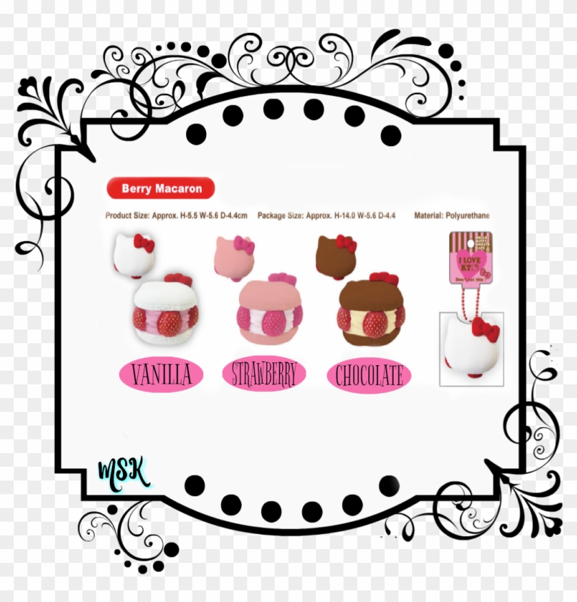 Hello Kitty Strawberry Danish & Berry Macaron Squishy - Squishy Puni Maru Monkey #1115017