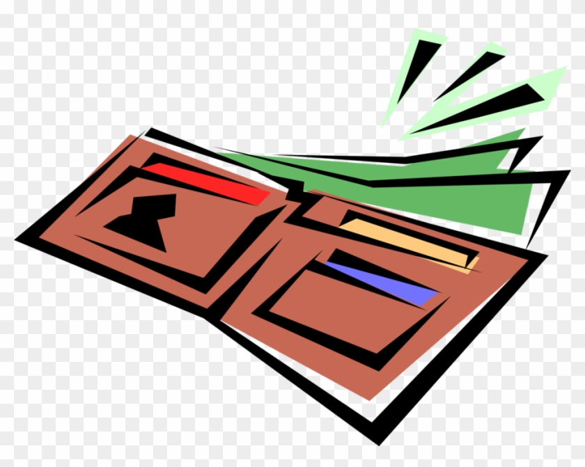 Vector Illustration Of Personal Wallet With Credit - Clip Art #1115626