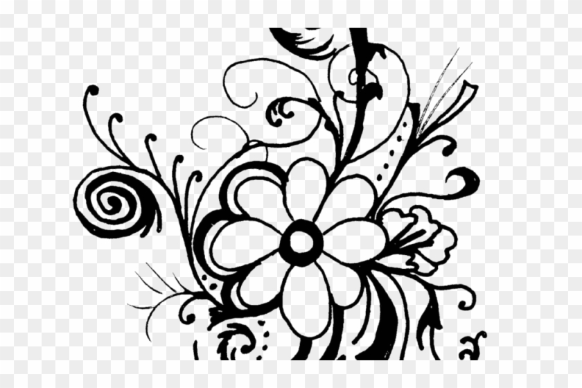 Black Flower Clip Art 13 Desktop Background - Flower Clipart Black And White #1117081