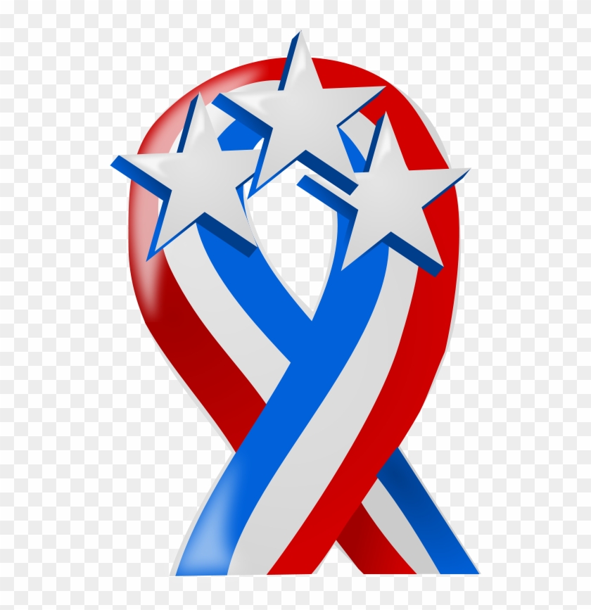 Declaration Of Independence Clipart Independence Day - Red White And Blue Ribbon Clip Art #1117187