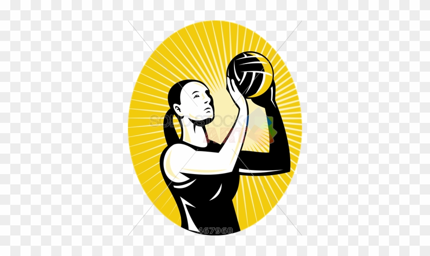 Stock Illustration Of Retro Cartoon Drawing Of Netball - Cartoon Netball #1117257