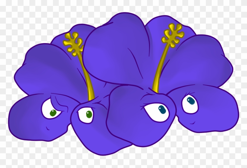 Violet Hibiscus - Cartoon #1118010