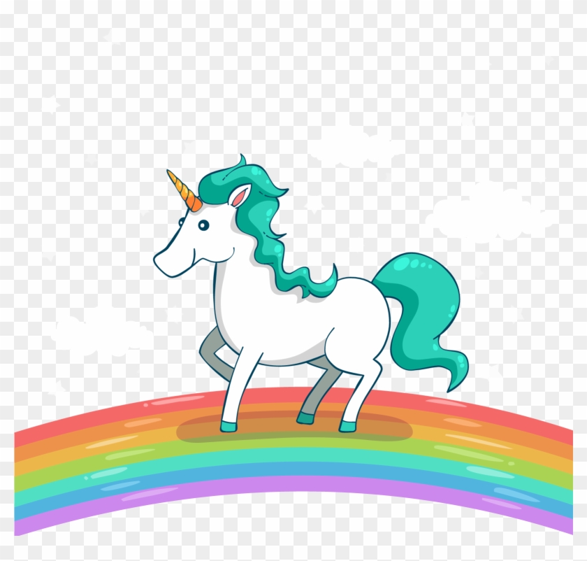 Unicorn Euclidean Vector Adobe Illustrator - Rainbow With Unicorn Png #1119851
