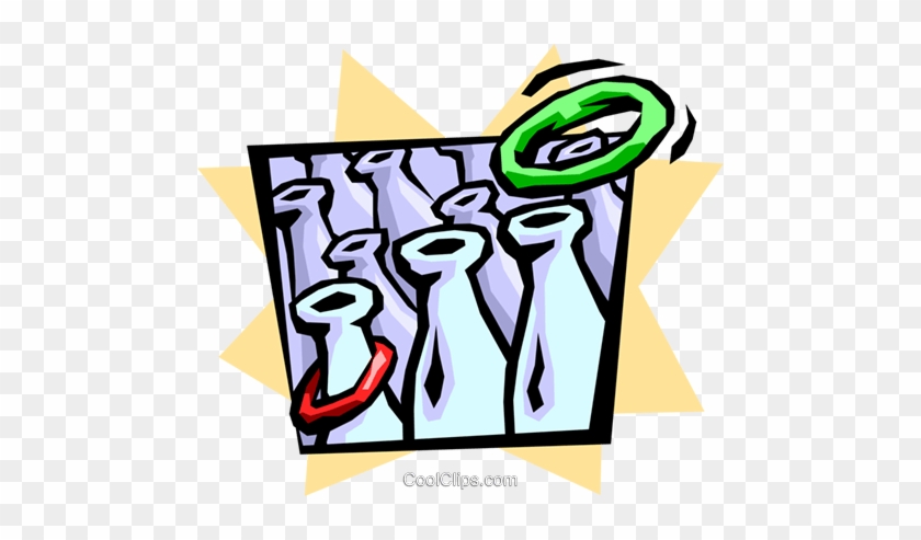 Ring Toss Game Royalty Free Vector Clip Art Illustration - Ring Toss Clip Art #1119923
