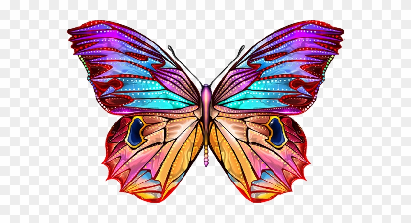 Бабочка 5 - Butterfly Purple Outline Ornament (round) #1120248