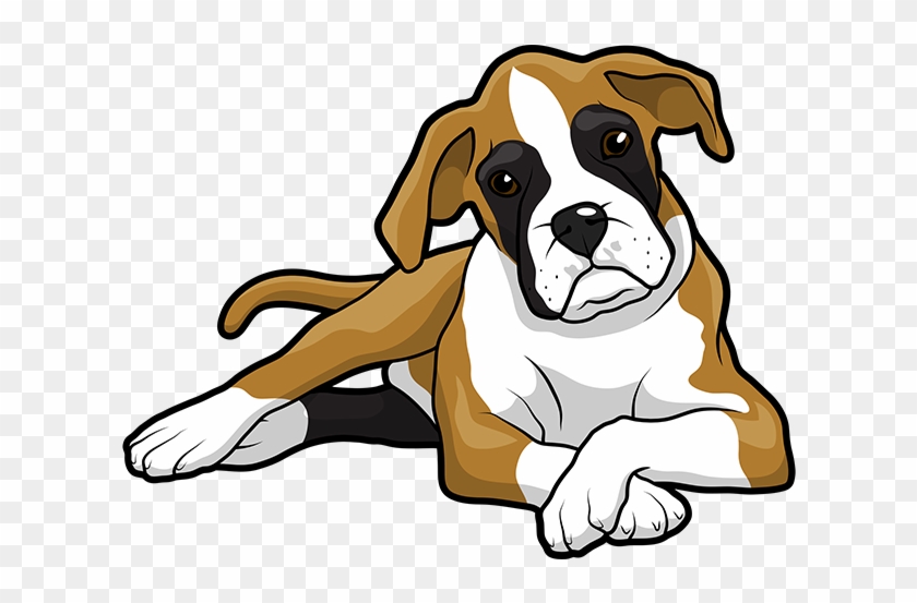 Boxer Puppy Golden Retriever Drawing Clip Art - Cute Boxer Dog Cartoon #1120581