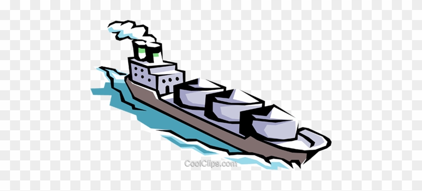 Cargo Ship Royalty Free Vector Clip Art Illustration - Cargo Ship Clip Art #1122731