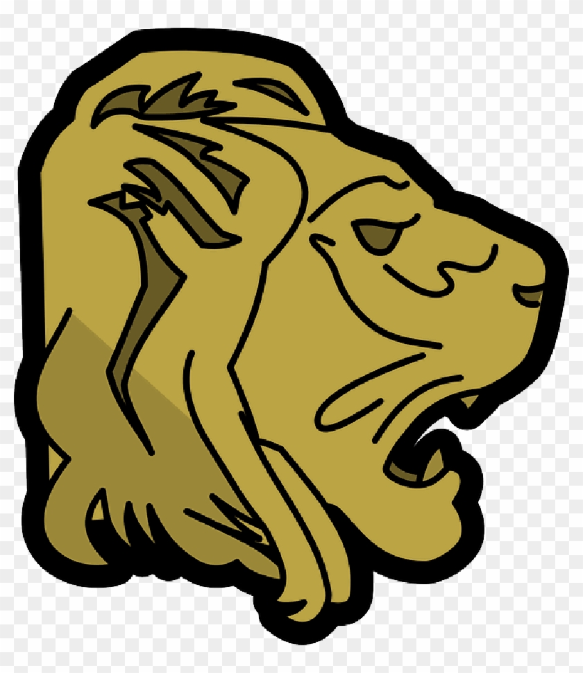 Clipart - Cartoon Lion Head Transparent #1123056
