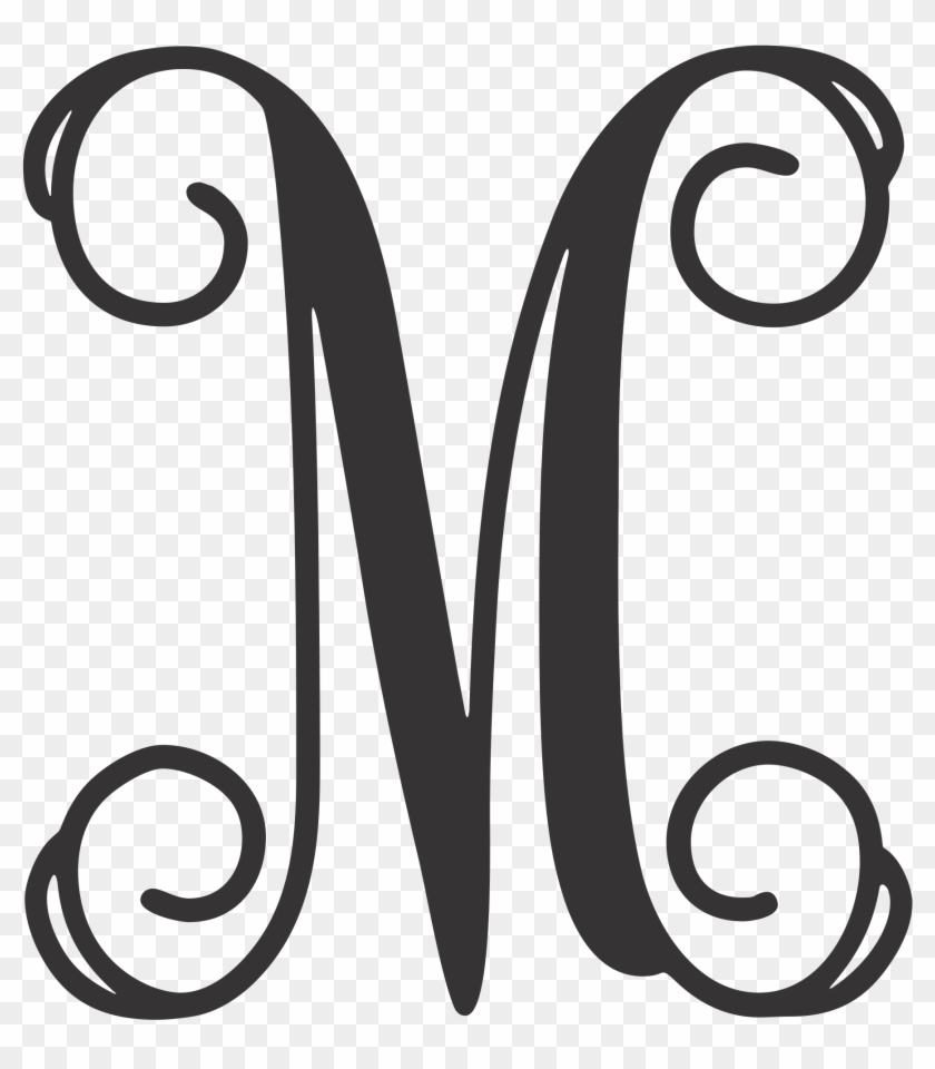 Monogram Letter Personalized Letter Monogram Door Hanger - Vine Monogram M #1125525