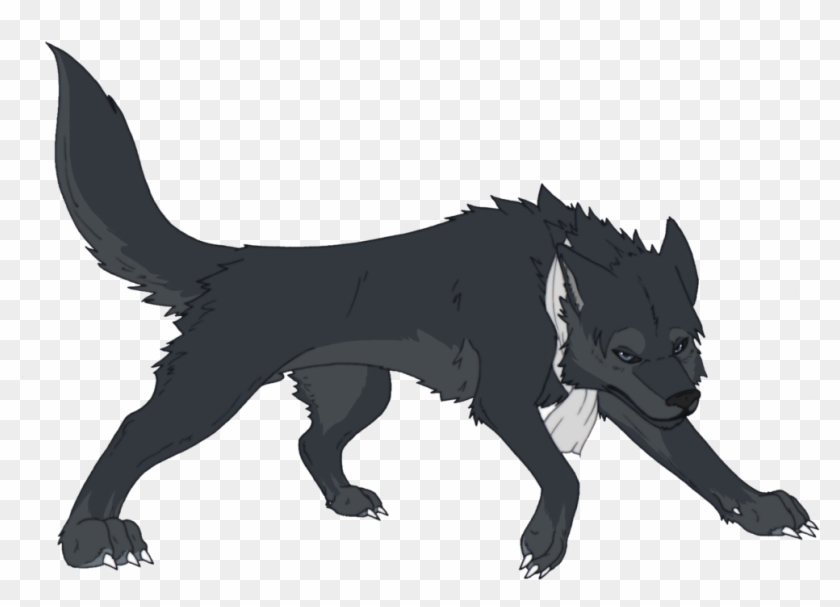 The Mighty Fall - Black Wolf Cartoon Png #1126121