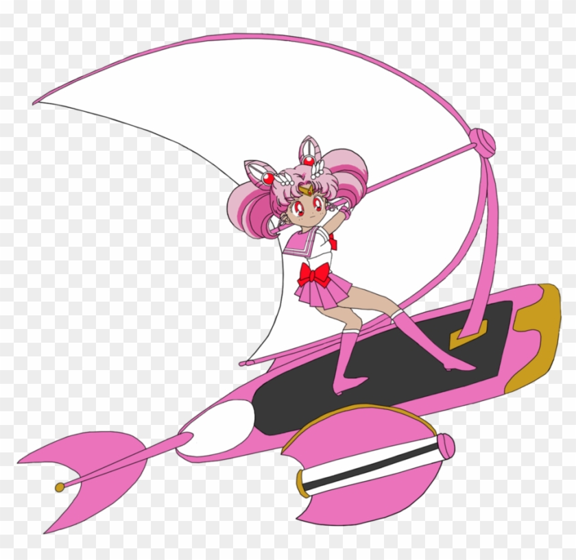 Sailor Chibi Moon On Her Sky Flyer By Superpanarts - Chibiusa #1126576