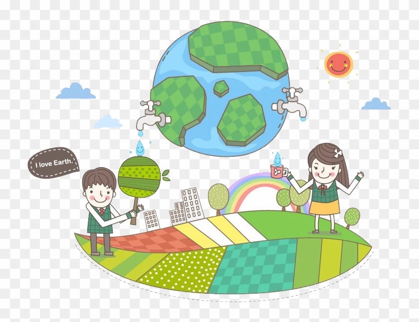 Water Conservation Cartoon Illustration - 세계 물의 날 기념 #1126987