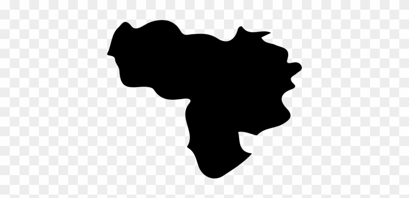 Venezuela Country Map Black Shape Vector - Venezuela Map Vector #1127028