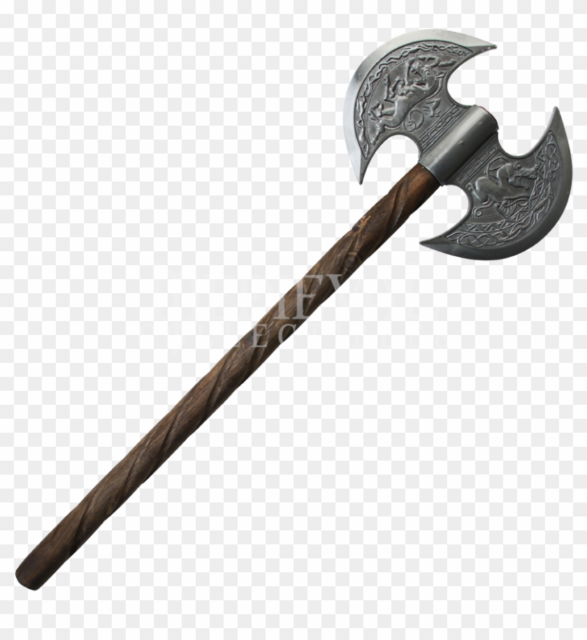 Drawn Axe Double Bladed Axe - Medieval Axe #1128699