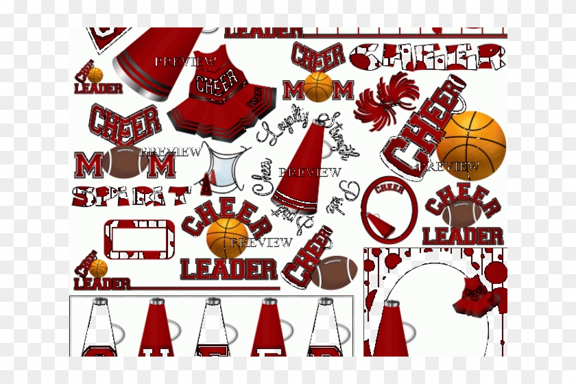Cheerleading Sayings Cliparts - Red And Black Pom Poms #1130851