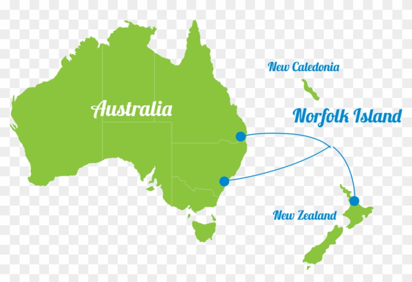 Map Of Australia, New Zealand And Norfolk Island - Australian Map Vector Free #1132188