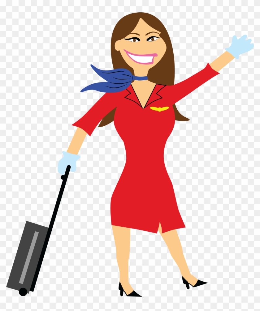 Flight Attendant Cartoon Clip Art - Flight Attendant Clipart Png #1133397