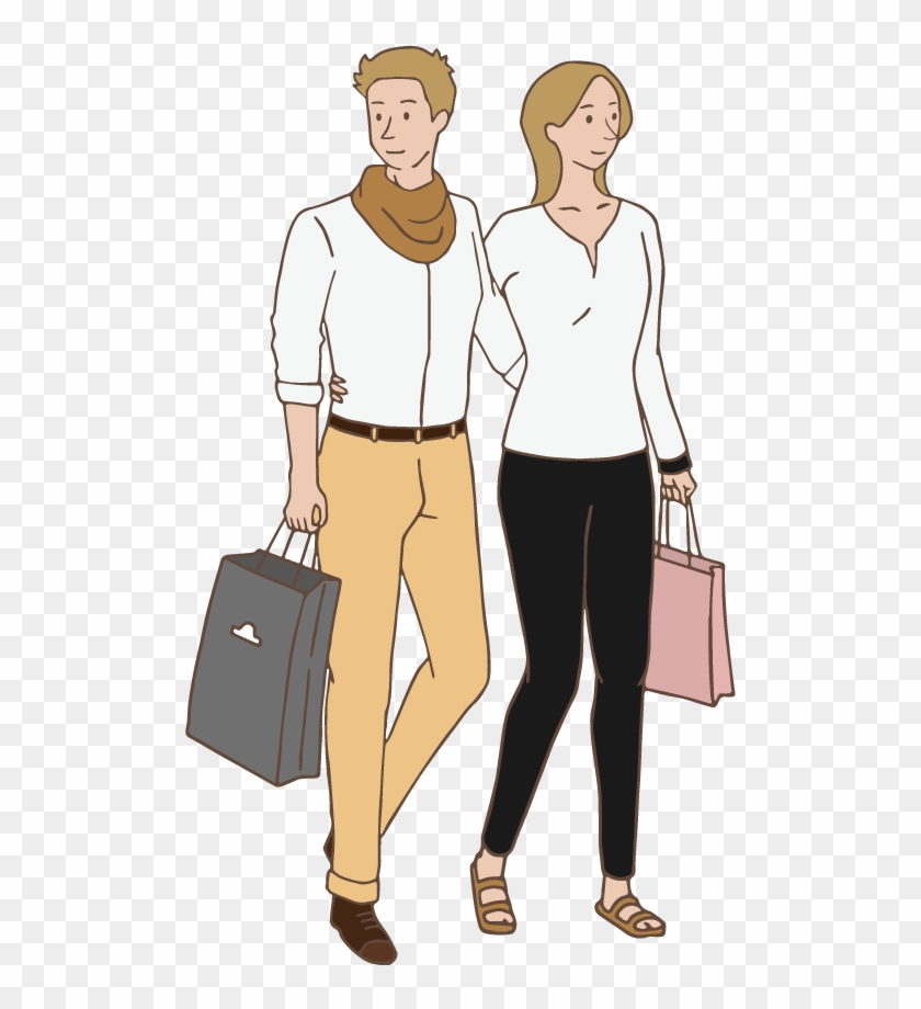 Men And Women Is Shopping - Clip Art #1133457