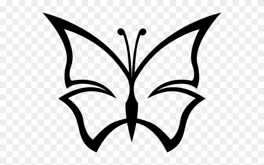 Lemmling Abstract Butterfly 1 Black White - Easy Butterfly Drawings In Black And White #1134875