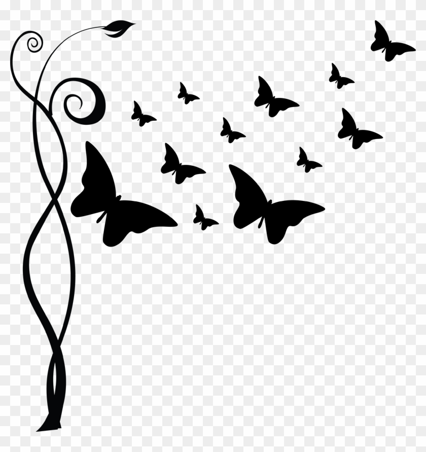 4ib44nxkt - Butterflies Black And White Png #1135114