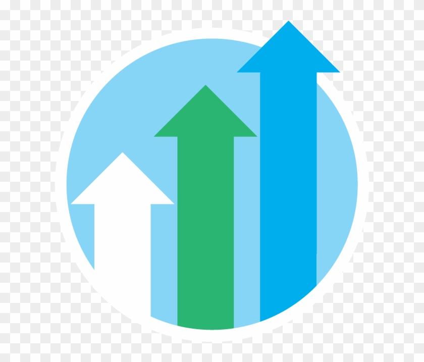 Circular Icon Depicting Three Arrows Pointing Upwards - Arrow Pointing Up Icon #1136130