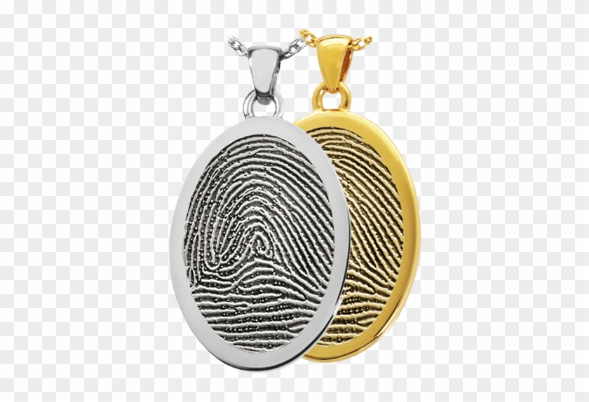 Wholesale B&b Oval Rim Fingerprint Jewelry In Silver - Fingerprint Oval Sterling Silver Cremation Pendant #1136151
