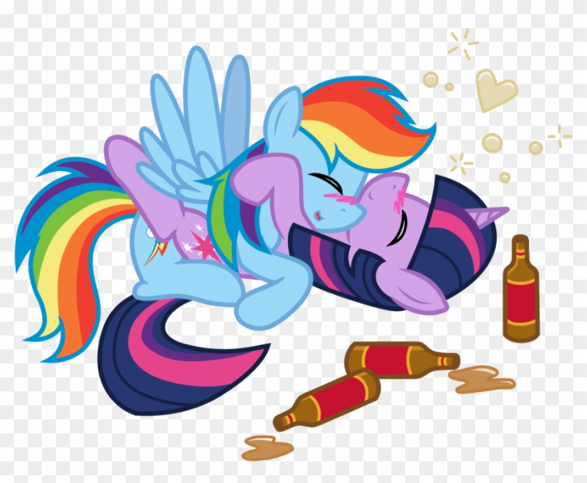My Little Pony Rainbow Dash And Twilight Kiss - My Little Pony Rainbow Dash And Twilight #1136384