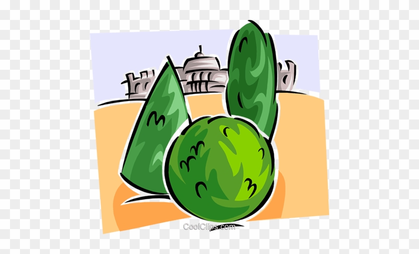Trees With Building In Background Royalty Free Vector - Illustration #1137550