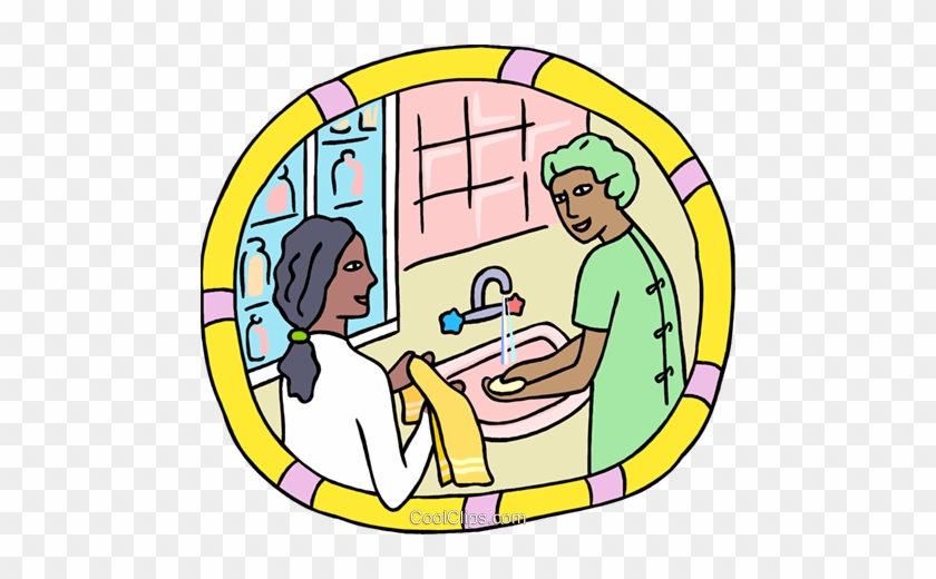 Healthcare, Doctor Washing Her Hands Royalty Free Vector - Helsefagarbeider #1139052