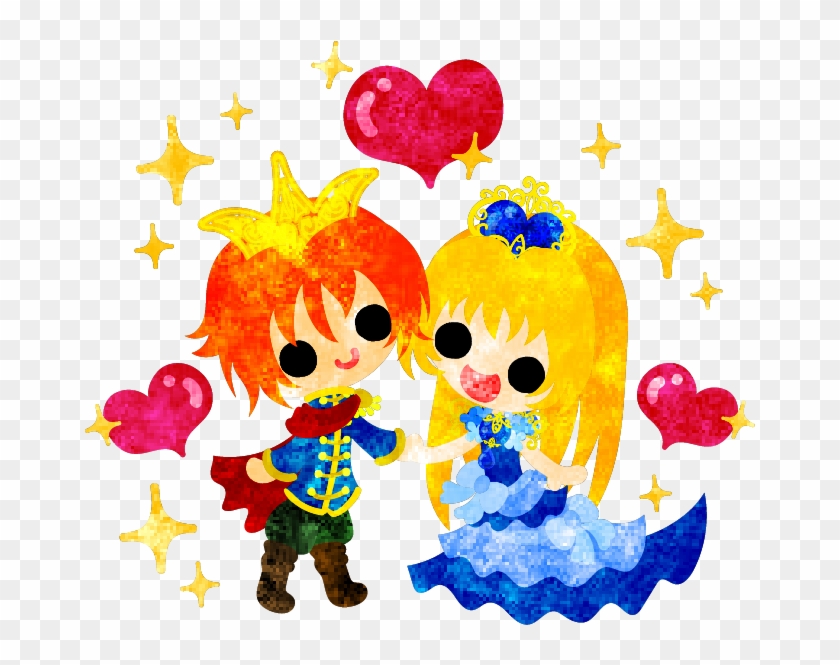 フリーのイラスト素材可愛い姫と王子のイラスト Free Illustration Illustration - Fairy Tale #1139308