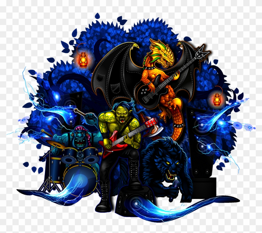 Monster Illustration - Music Monster - Art Colorful Male Men's Monster Cool Concert Customized #1140242