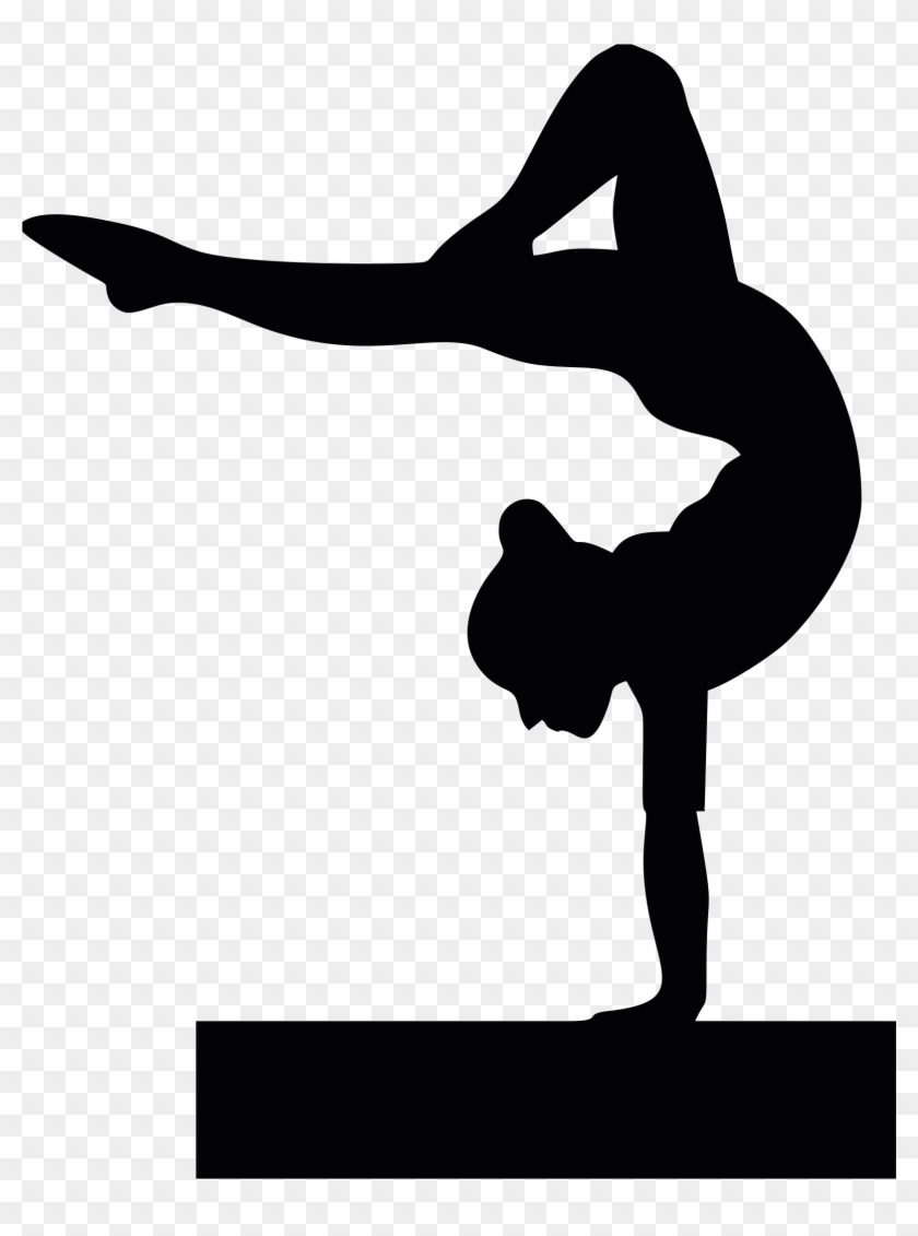 Gymnastics School Sport Cheerleading Tumbling - Gymnast Silhouette Clip Art #1141696