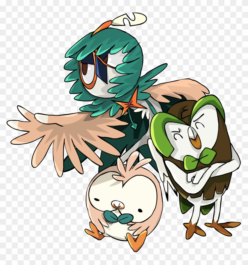 Rowlet Dartrix And Decidueye By Devianjp824 Rowlet - Rowlet Dartrix And Decidueye #1142437