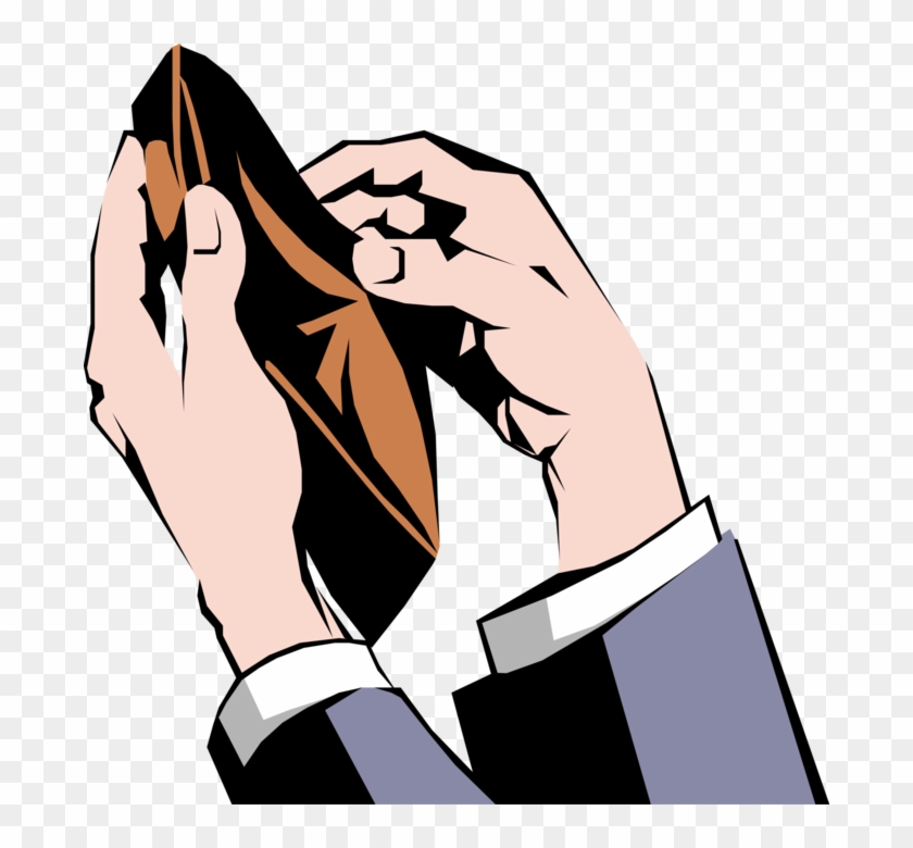 Vector Illustration Of Male Hands Confirming Wallet - Carteira Vazia Png #1142947