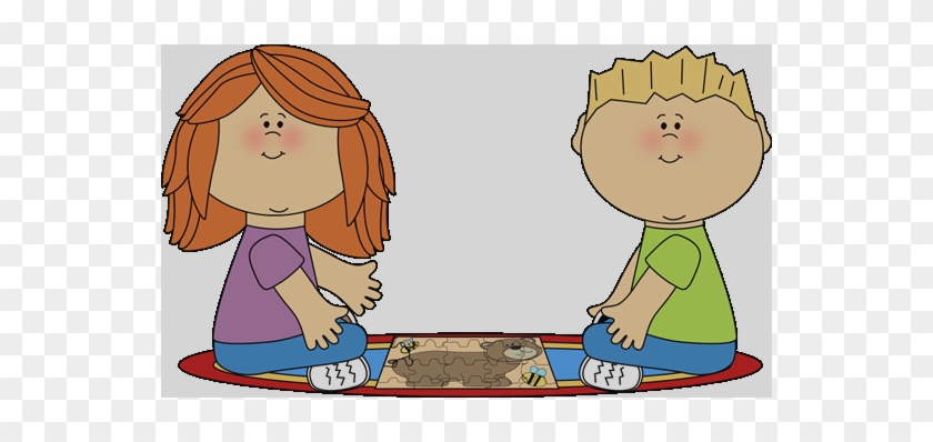 School Kids Clip Art Puzzle Time At School Clipart - Center Clip Art #1143100