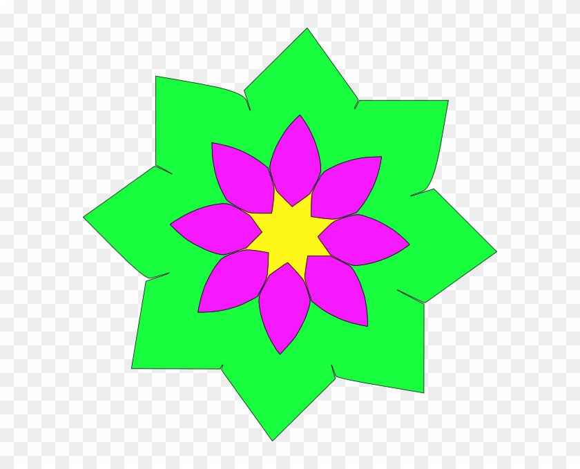 Free Vector Geometric Flower Shape Clip Art - Geometric Shapes Of Flower #190200