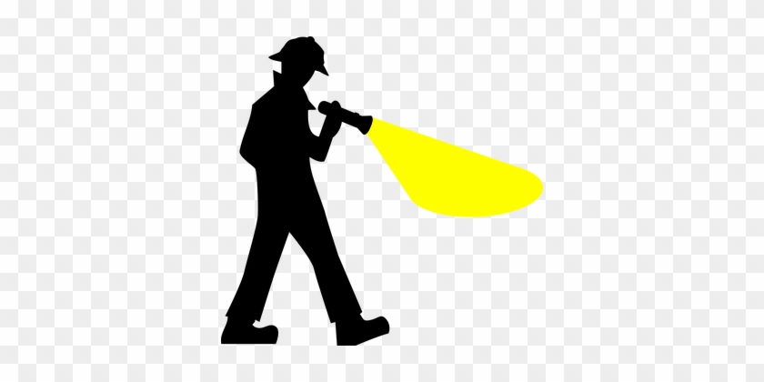 Detective Torch Searching Man Person Flash - Magnifying Glass Detective #190272
