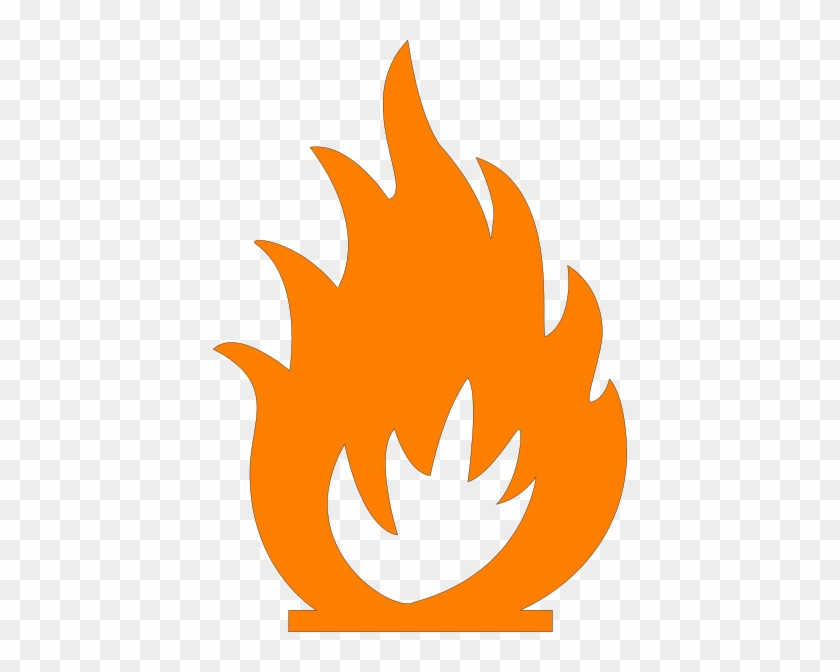 Orange Flames Clip Art At Clker - Fire Symbol #190475