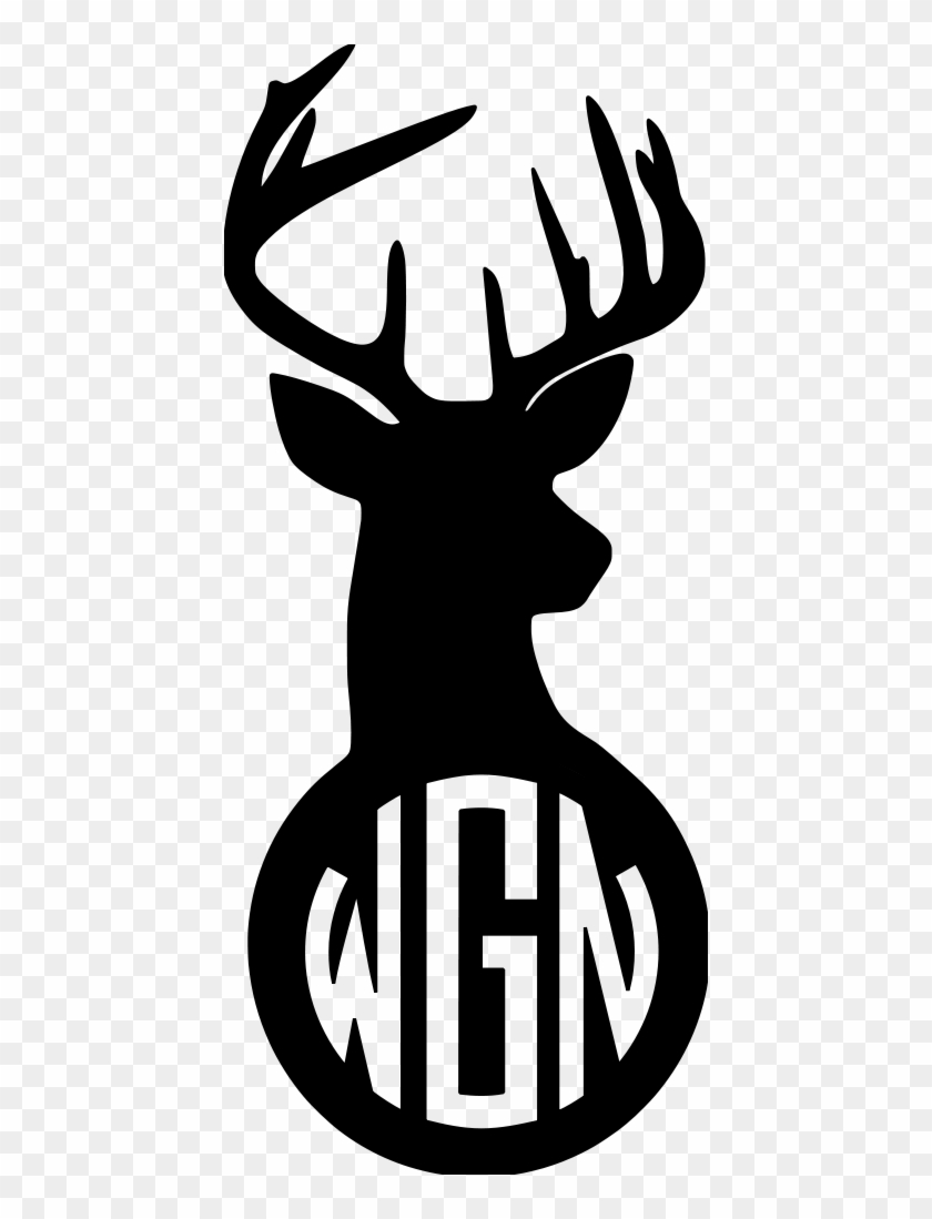 Deer Head Monogram File Size - Deer Head Svg #190579