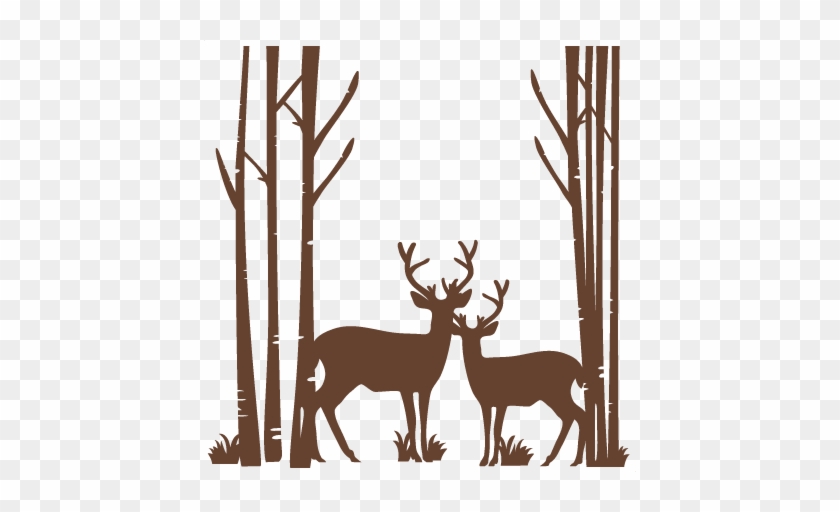 Deer Scene Silhouette Clip Art Clipart Collection - Deer Svg File Free #190600