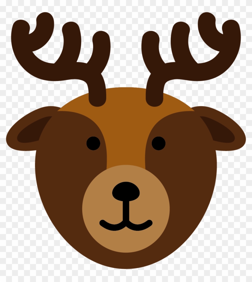Reindeer Silhouette Illustration - Vector Deer Face Cartoon #190789