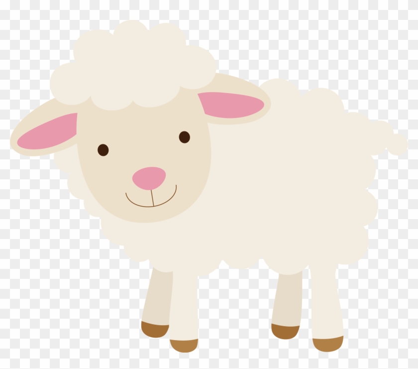 Sheep Clip Art - Cute Fluffy Smiling Sheep Vinyl Decal For Outdoor Use #191446