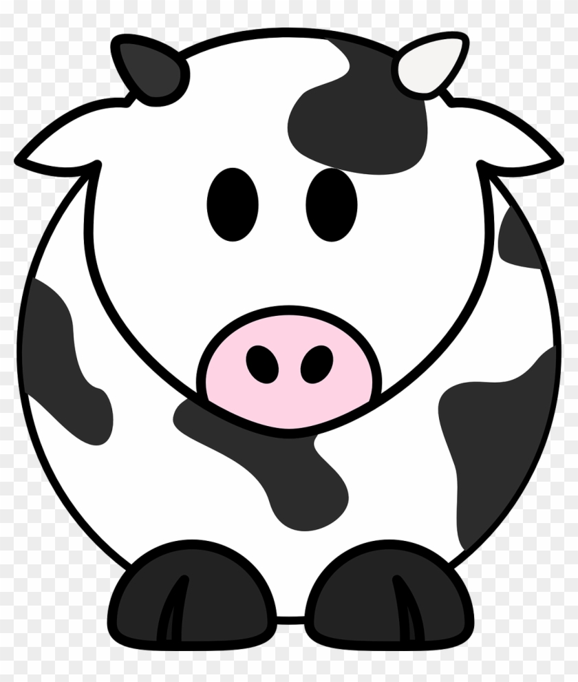 Clip Art Black And White - รูป การ์ตูน วัว น่า รัก #191467