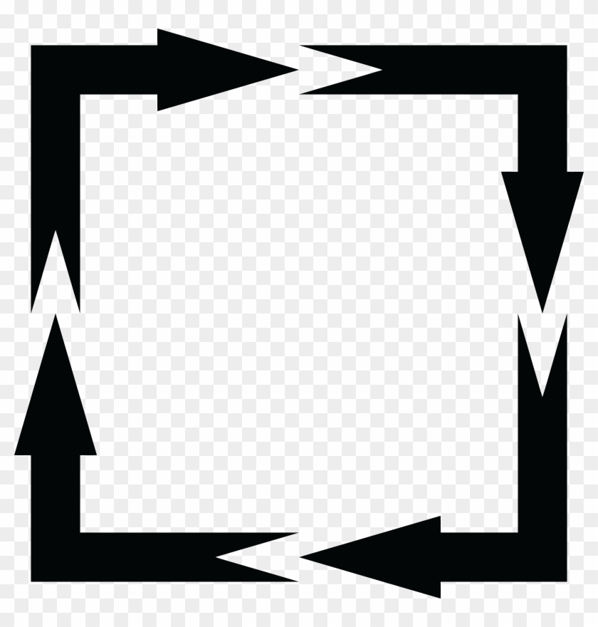 Free Clipart Of A Black And White Square Frame Of Arrows - Icone Camping #192046